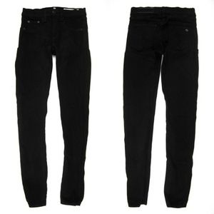 Rag & Bone 27 Legging Skinny Coated Black Jeans